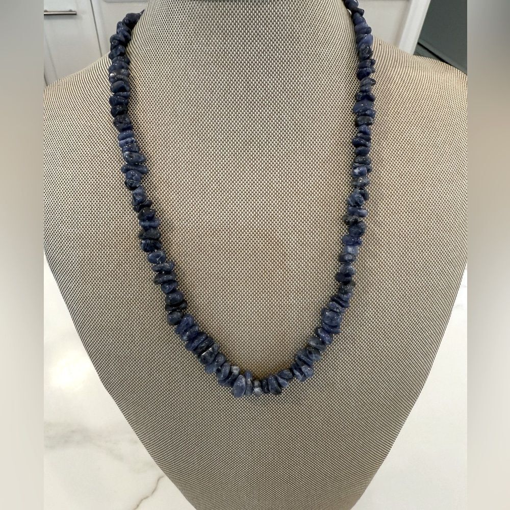Navy Vintage Sodalite Beaded Necklace